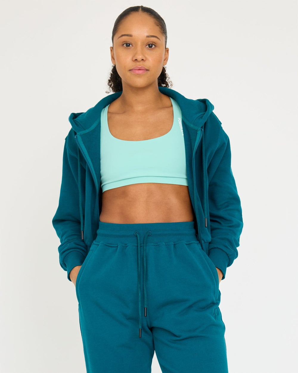 Felpa con cappuccio Core Classic Cropped Zip