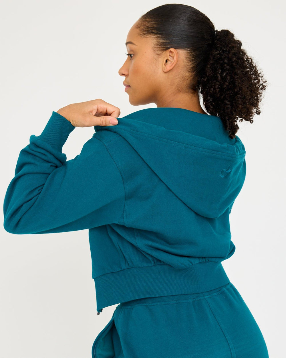 Felpa con cappuccio Core Classic Cropped Zip