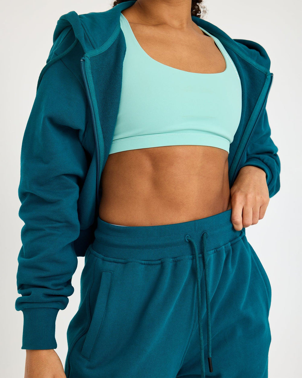 Felpa con cappuccio Core Classic Cropped Zip
