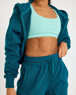 Felpa con cappuccio Core Classic Cropped Zip